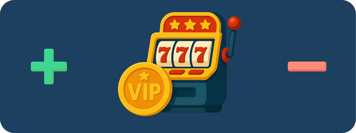 Bild som visualiserar att SeCasino.se går igenom fördelar och nackdelar med VIP-program och lojalitetsbonusar hos online casinon.